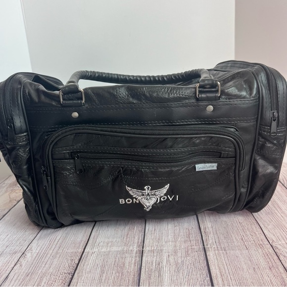 Bon Jovi Black Leather Tote Bag - Picture 1 of 9